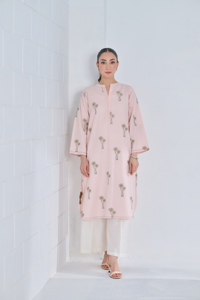 Blush Palm Off White Pant