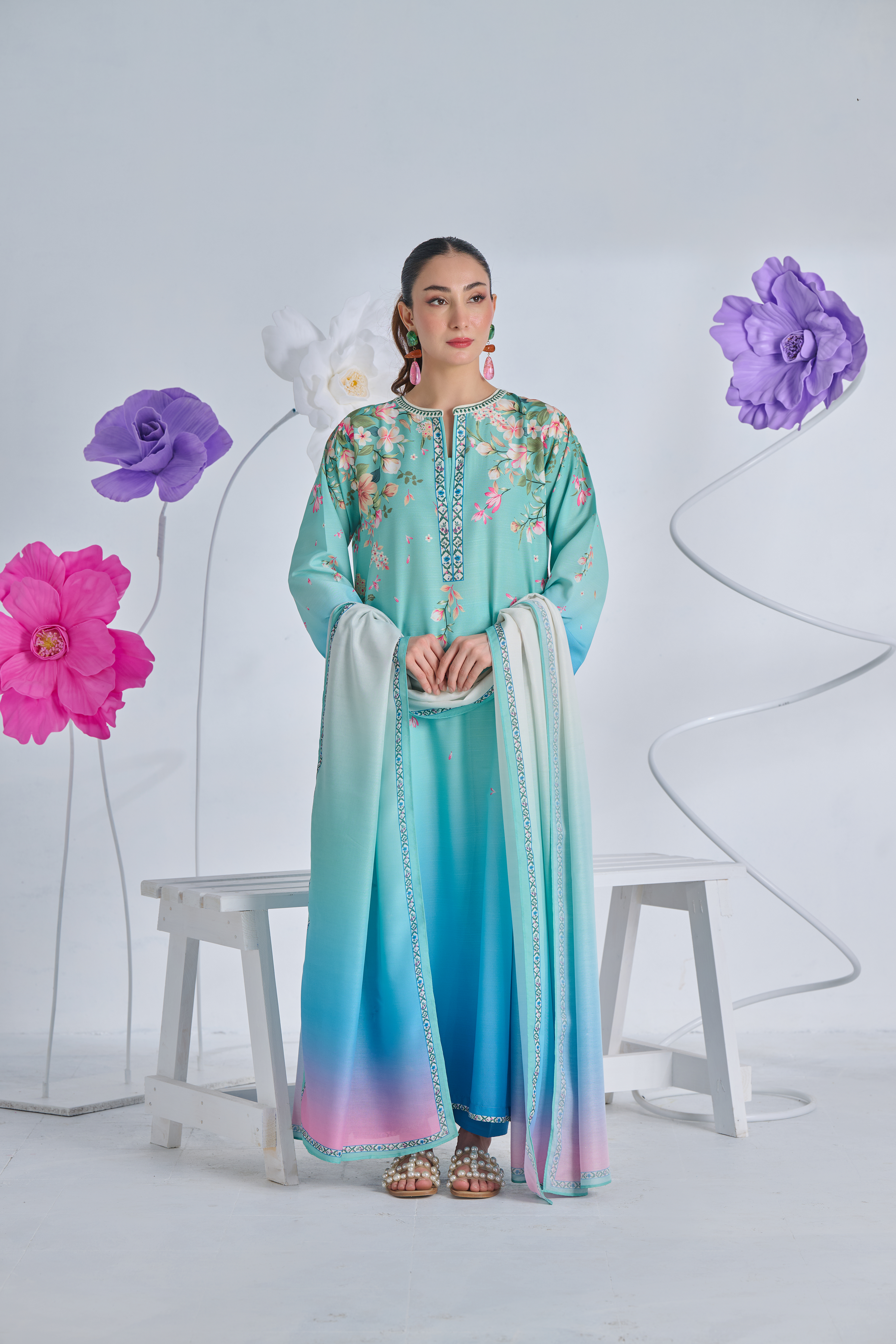 BLOOM OMBRE KAFTAN  | 2-Piece