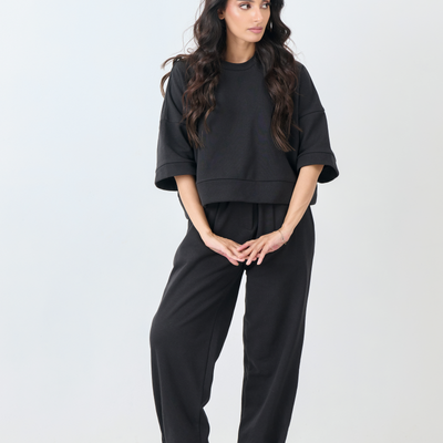 Interlock Crop Top (Black)