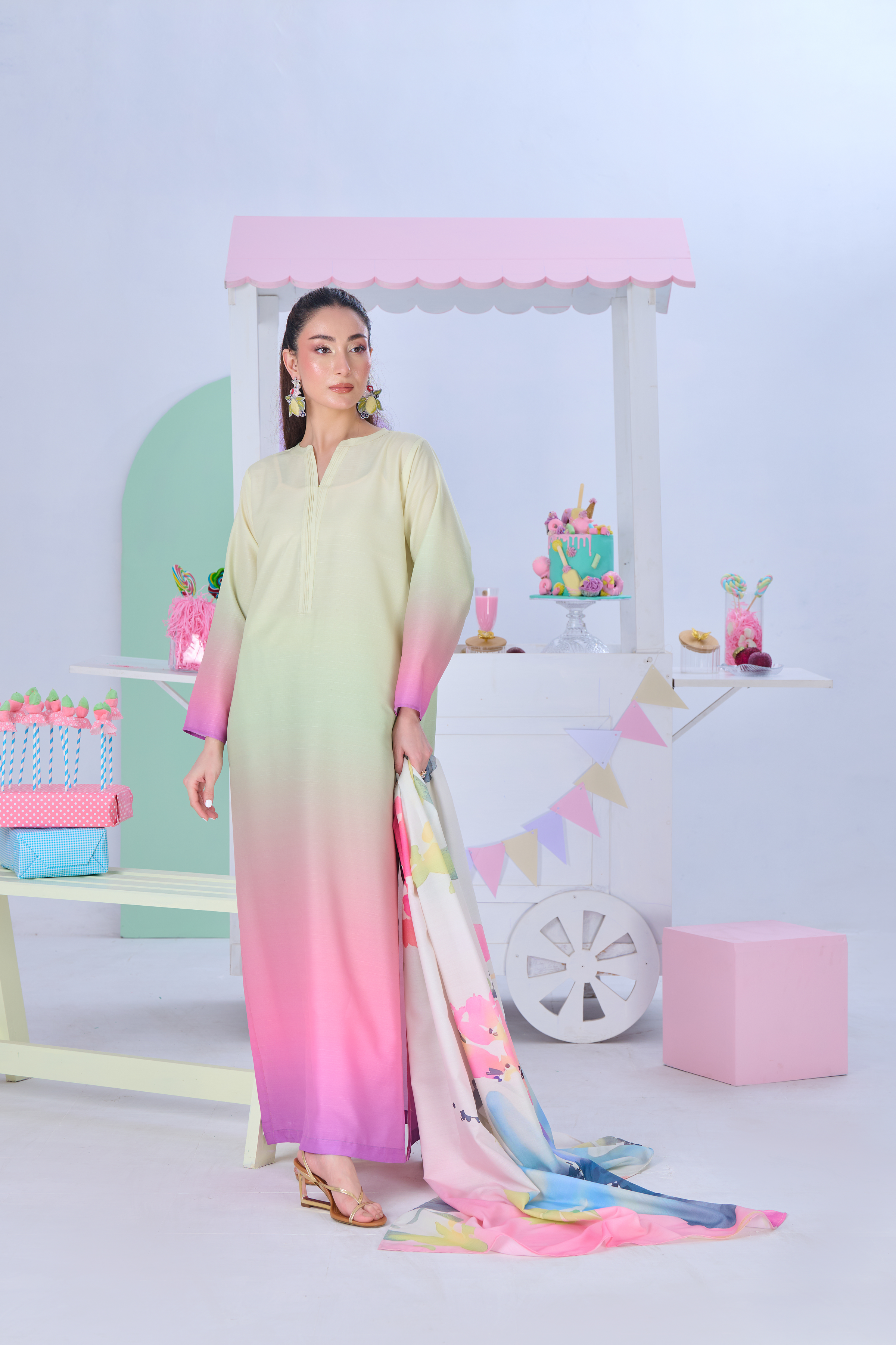 Spring Ombre Dupatta