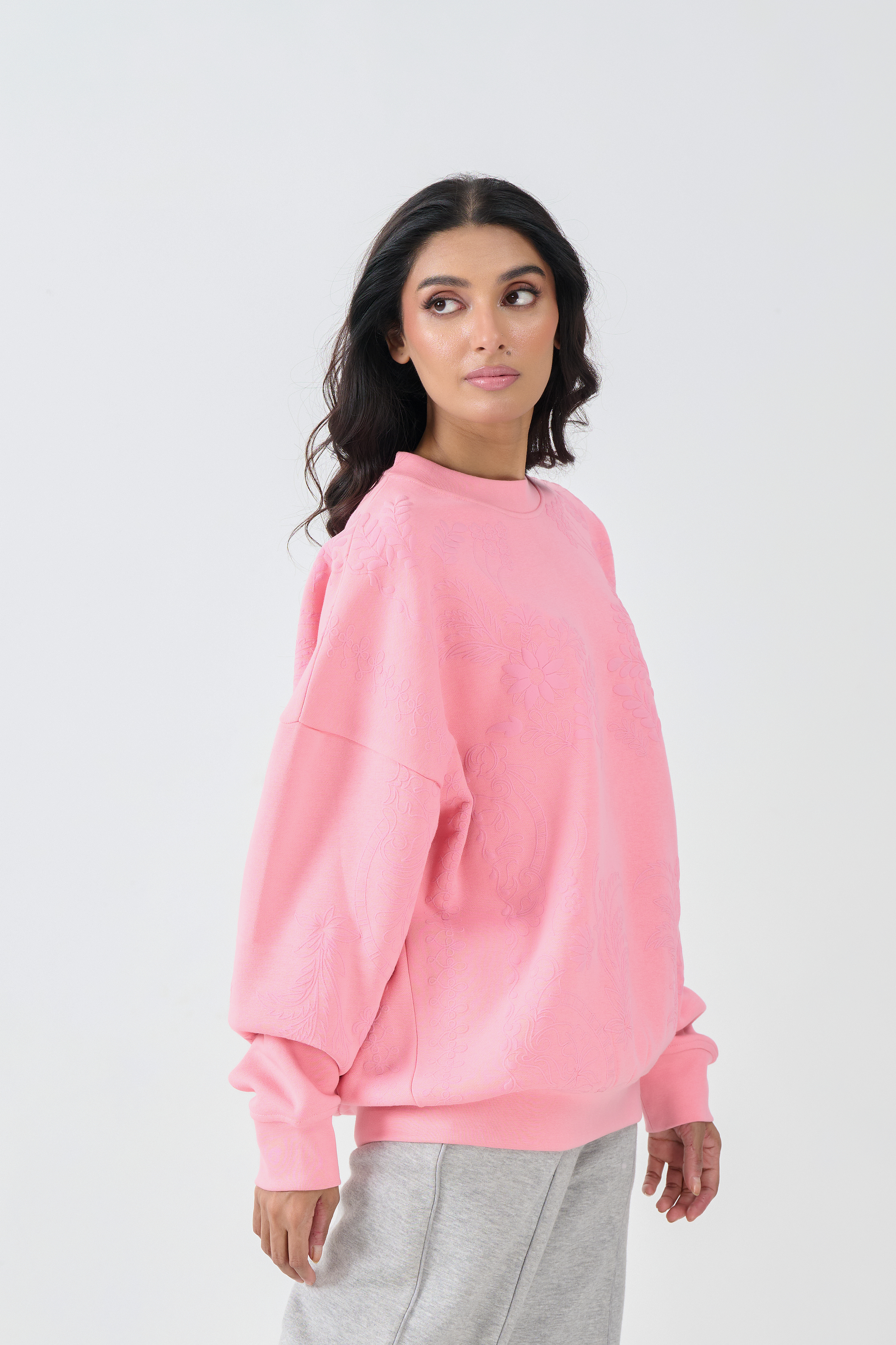 Loose Fit Sweatshirt (Pink)